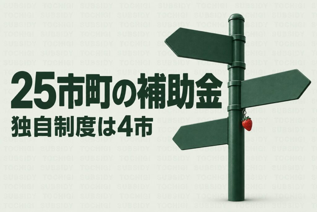 栃木県25市町の中小企業向けデジタル化・IT導入補助金｜令和8年度に市町独自の制度があるのはどこか