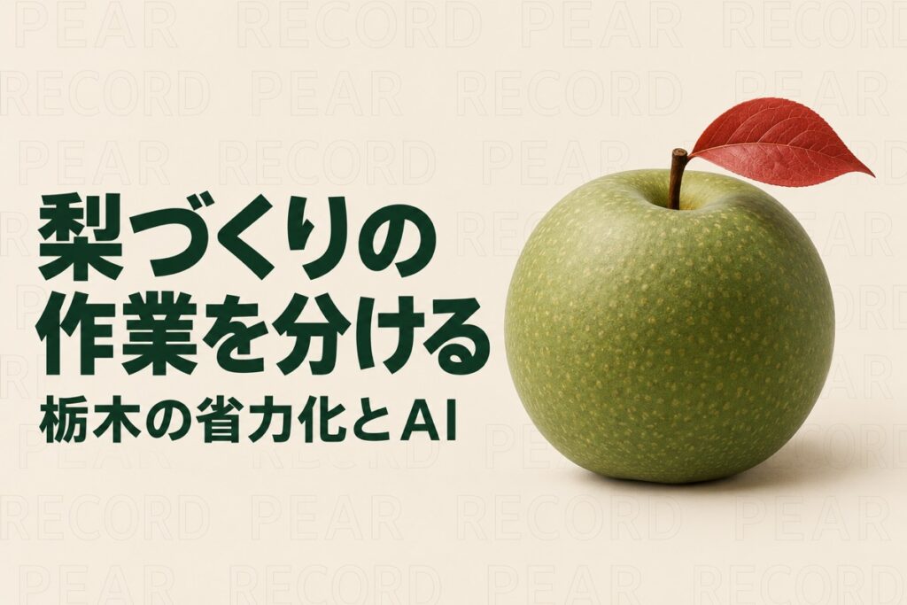 栃木の梨農家の人手不足対策｜県の根圏制御栽培に学ぶ作業記録とAI活用